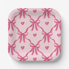Plato De Papel Placa de papel de arcos rosados dulces