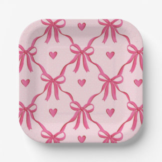 Plato De Papel Placa de papel de arcos rosados dulces