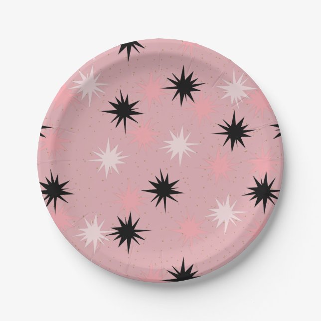 Plato De Papel Placa de papel de arranque rosa atómico (Anverso)