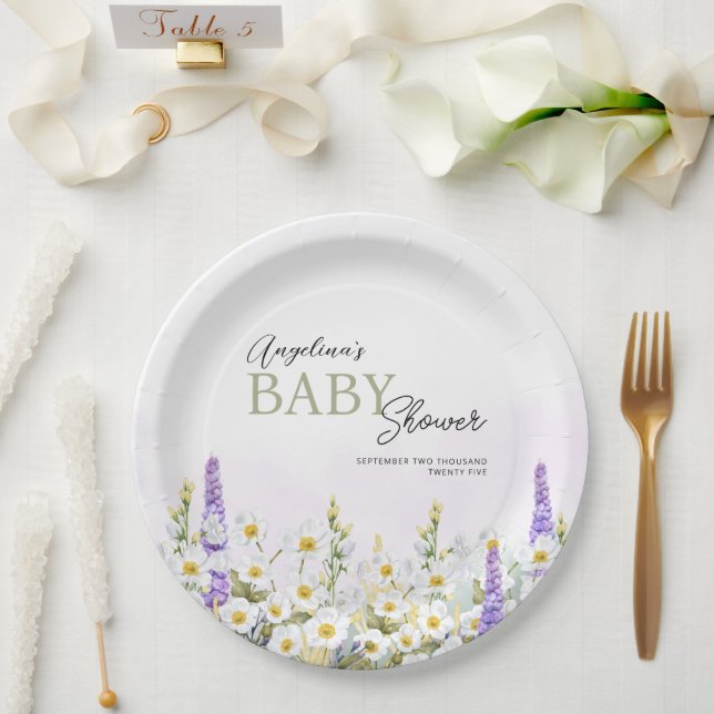 Plato De Papel Placa de papel de Baby Shower (Boda)