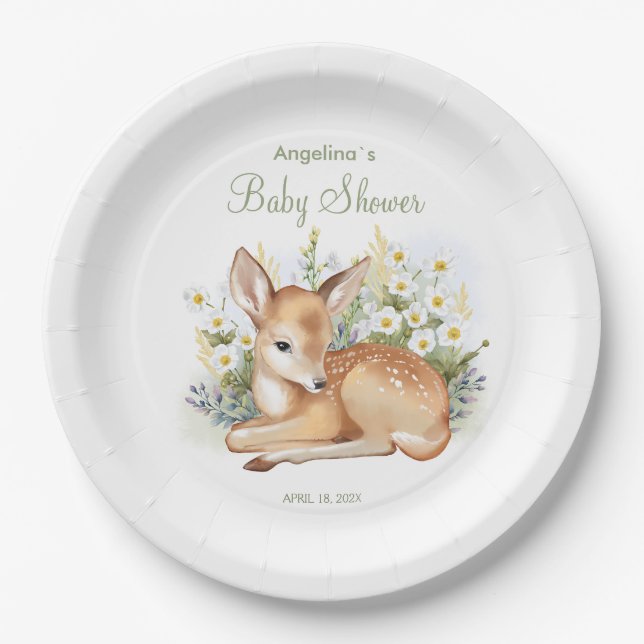 Plato De Papel Placa de papel de Baby Shower (Anverso)