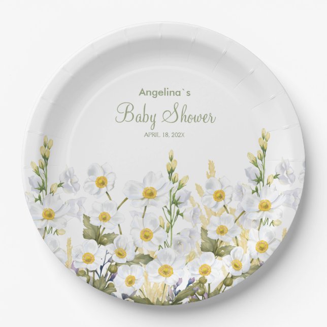 Plato De Papel Placa de papel de Baby Shower (Anverso)