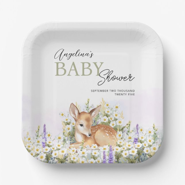 Plato De Papel Placa de papel de Baby Shower (Anverso)