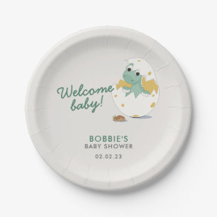 Plato De Papel Placa de papel de Baby Shower inspirada en los din