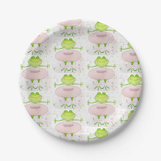 Plato De Papel Placa de papel de Ballerina Frog (Anverso)