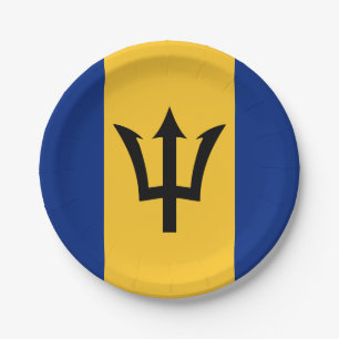 Plato De Papel Placa de papel de bandera de Barbados
