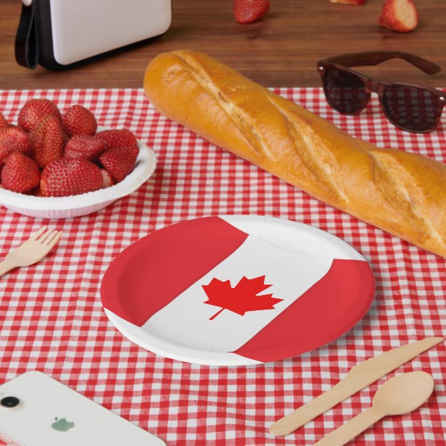 Plato De Papel Placa de papel de bandera de Canadá (Picnic)