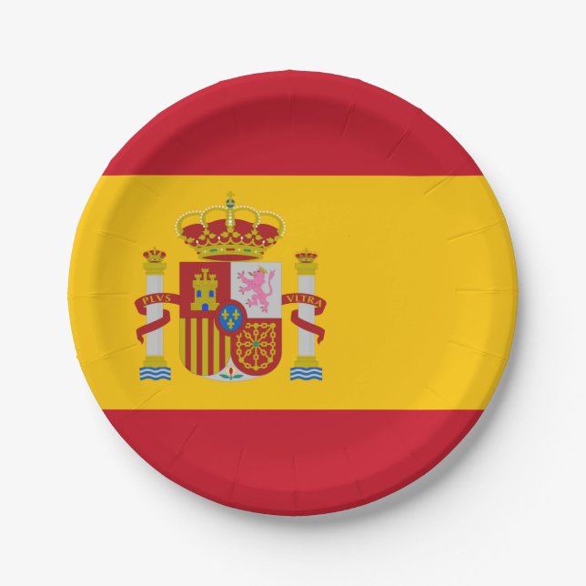 Plato De Papel Placa de papel de bandera de España (Anverso)