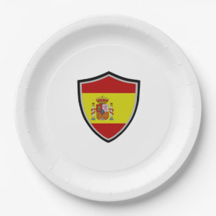 Plato De Papel placa de papel de bandera de la bandera española