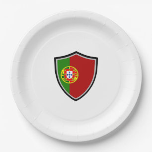 Plato De Papel Placa de papel de bandera de pantalla portuguesa