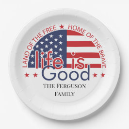 Plato De Papel Placa de papel de bandera estadounidense patriótic