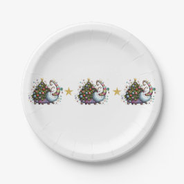 Plato De Papel Placa de papel de bestia de árbol de Navidad