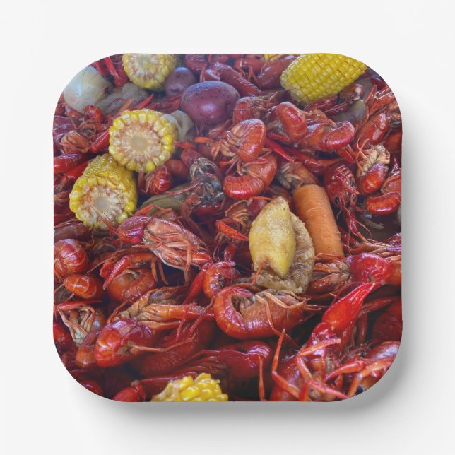 PLATO DE PAPEL PLACA DE PAPEL DE BOIL DE CRAWFISH (Anverso)