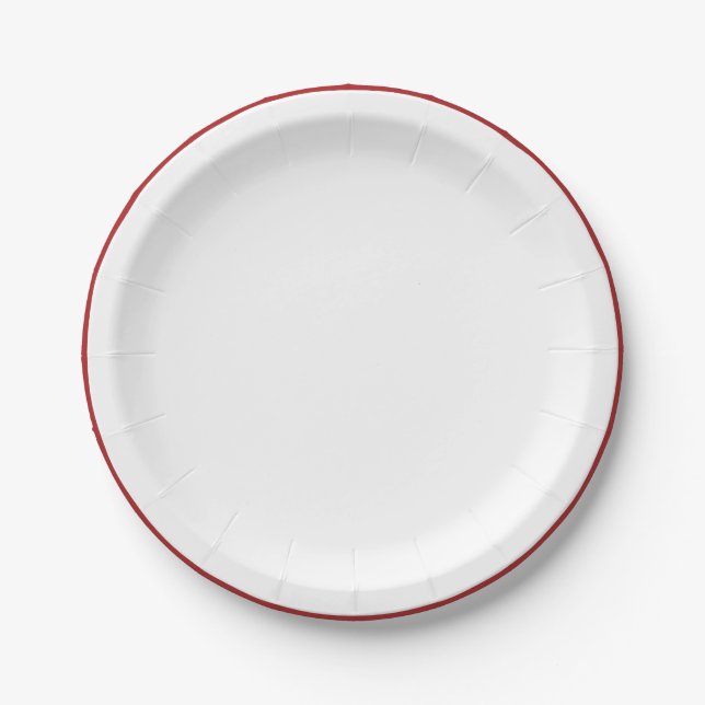 Plato De Papel Placa de papel de borde rojo oscuro (Anverso)