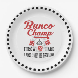 Plato De Papel Placa de papel de Bunco - campeón de Bunco del