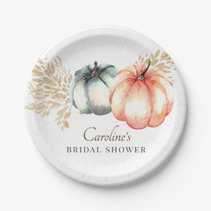 Plato De Papel Placa de papel de calabaza de color de agua de oto