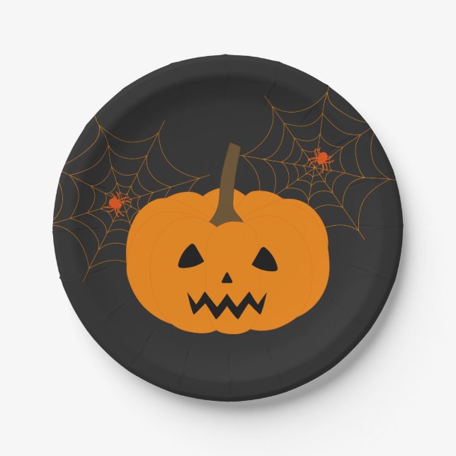 Plato De Papel Placa de papel de calabaza de Halloween (Anverso)