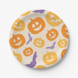 Plato De Papel Placa de papel de calabaza de Halloween