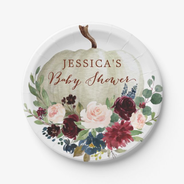 Plato De Papel Placa de papel de calabaza de otoño (Anverso)