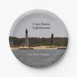 Plato De Papel Placa de papel de Cape Henry Lighthouses