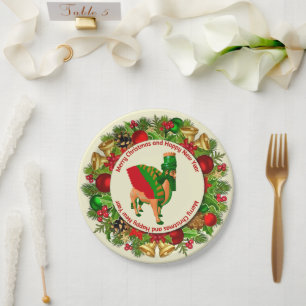 Plato De Papel Placa de papel de celebración de navidades
