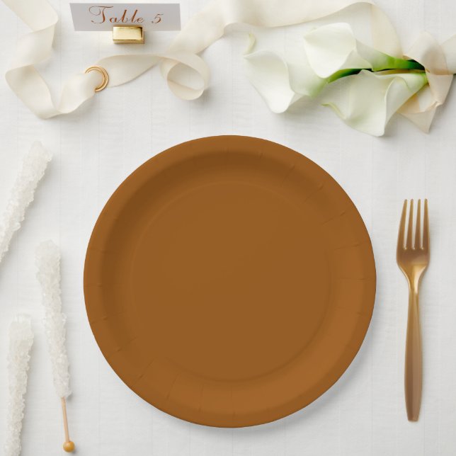 Plato De Papel Placa de papel de cena marrón (Boda)