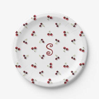 Plato De Papel Placa de papel de cerezas