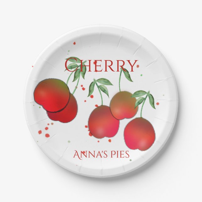 Plato De Papel Placa de papel de cerezo (Anverso)