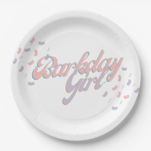 Plato De Papel Placa de papel de Chica de Barkday