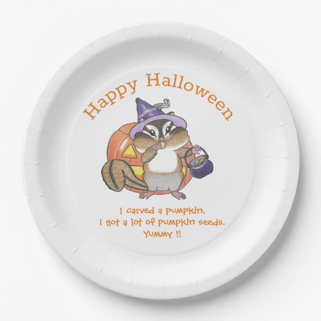 Plato De Papel Placa de papel de Chipmunk Halloween (Anverso)