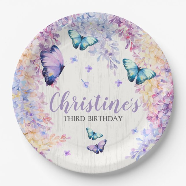 Plato De Papel Placa de papel de colección de mariposa (Anverso)