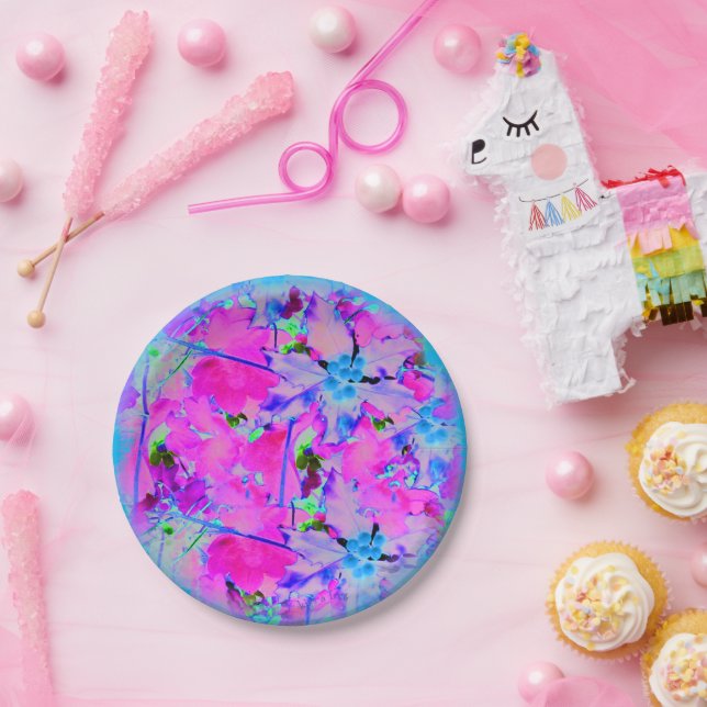 Plato De Papel Placa de papel de color rosa (Fiesta)