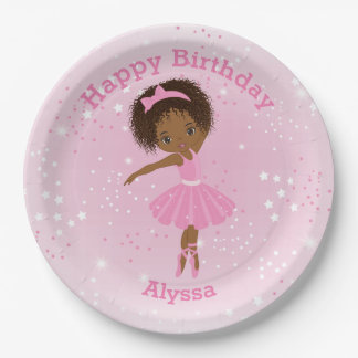 Plato De Papel Placa de papel de cumpleaños de Ballerina American