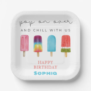 Plato De Papel Placa de papel de cumpleaños de crema de hielo pas