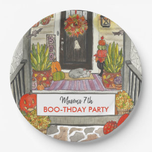 Plato De Papel Placa de papel de cumpleaños de Halloween