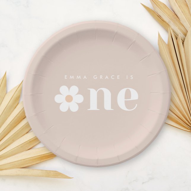 Plato De Papel Placa de papel de cumpleaños del Boho Daisy (Subido por el creador)