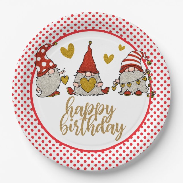 Plato De Papel Placa de papel de cumpleaños feliz (Anverso)