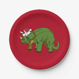 Plato De Papel Placa de papel de dinosaurios de Triceratops