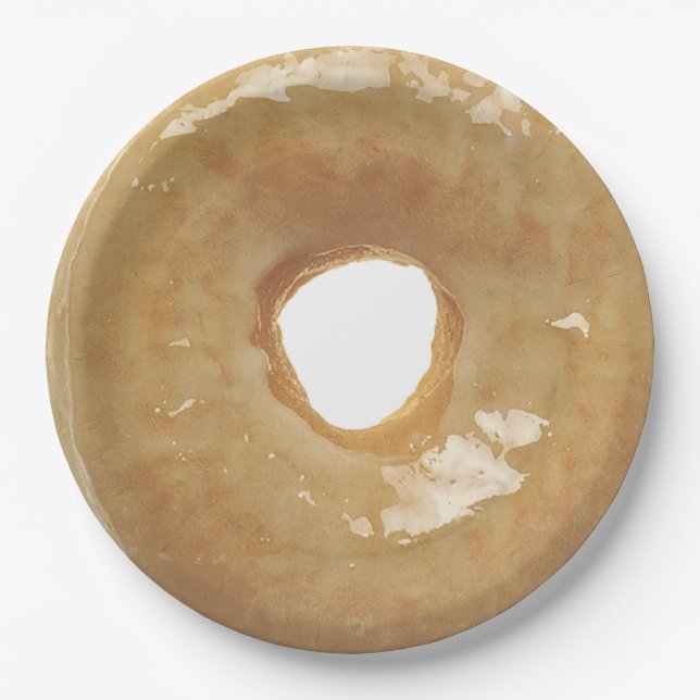 Plato De Papel Placa de papel de donut glaseado (Anverso)