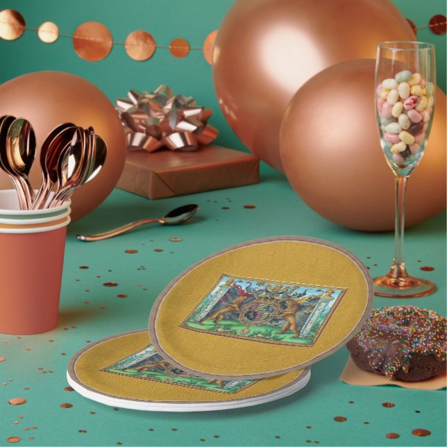 Plato De Papel Placa de papel de escudo de armas (Multi)