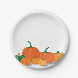 Plato De Papel Placa de papel de especias de calabaza Naranja