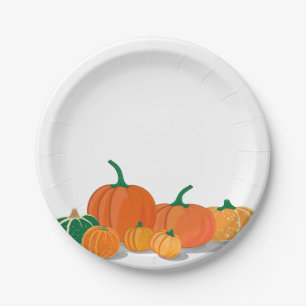 Plato De Papel Placa de papel de especias de calabaza Naranja