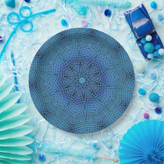 Plato De Papel Placa de papel de estrella azul (Fiesta)