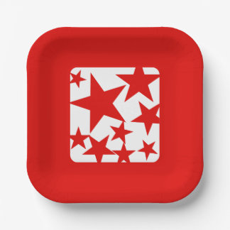 Plato De Papel Placa de papel de estrella roja