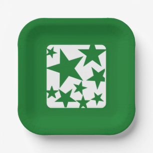 Plato De Papel Placa de papel de estrella verde