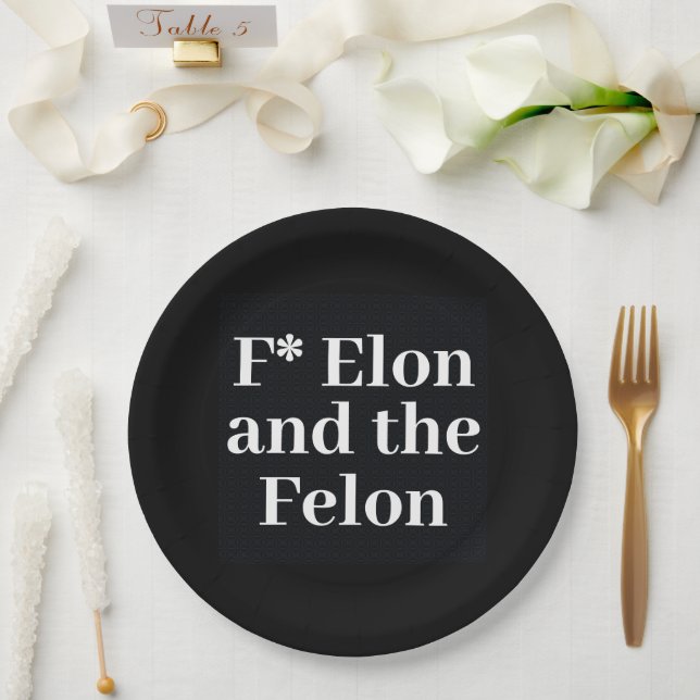Plato De Papel Placa de papel de F* Elon (Boda)