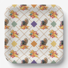 Plato De Papel Placa de papel de feriado en Turquía de Acción de