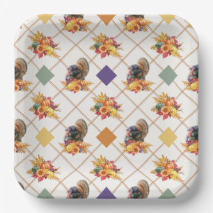 Plato De Papel Placa de papel de feriado en Turquía de Acción de 