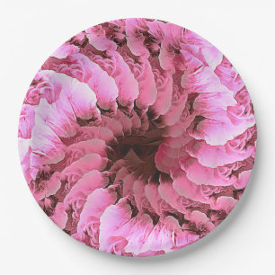 Plato De Papel Placa De Papel De Fibonacci Floral Rosa