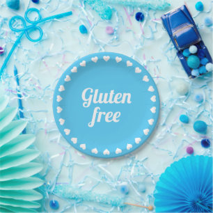 Plato De Papel Placa de papel de Fiesta azul celíaco gluten libre